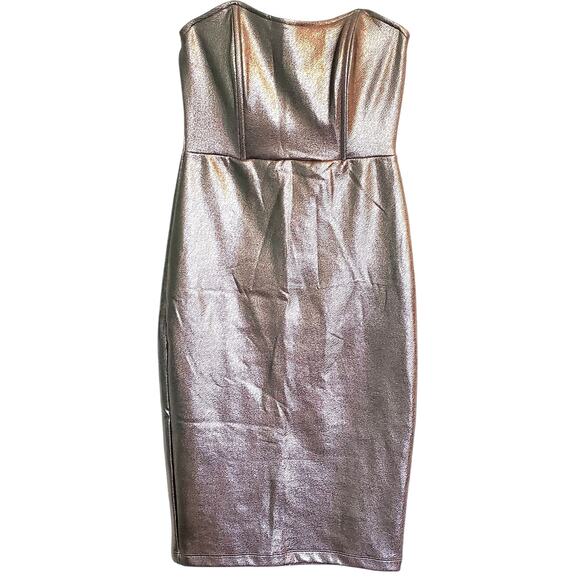 Nasty Gal Dresses & Skirts - Nasty Gal Gold Metallic Shimmer Holiday Party Bodycon Dress S/M See measurements